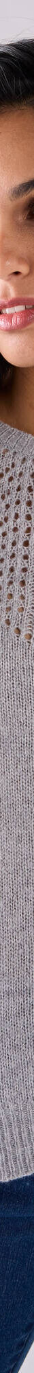 Pull col rond maille ajourée, toucher doux (gris chiné) Pull col rond maille ajourée, toucher doux (gris chiné)